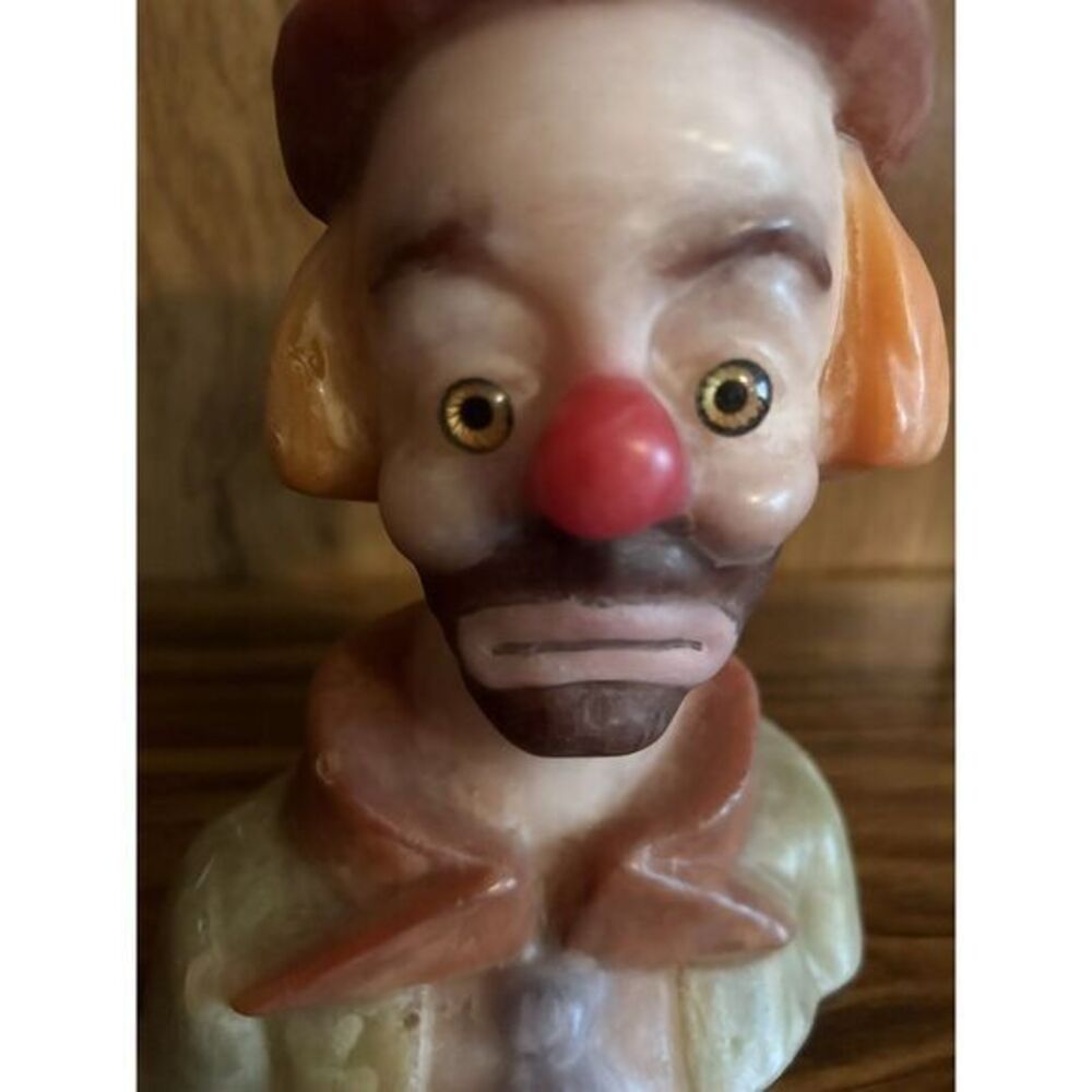 Vintage Clown Candle Porcelain Eyes Head Bust‎ Rare - Picture 5 of 6